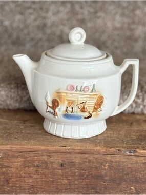 Celine White and Tan Porcelain Base Marked 'Porceline'